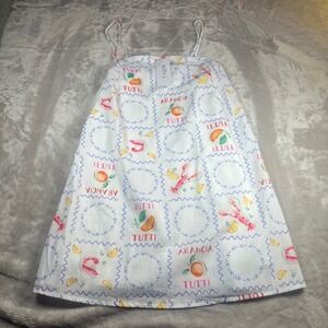 NWT Billy J Women's M Bethani Mini Dress White Lemons Lobster Arancia Tutti